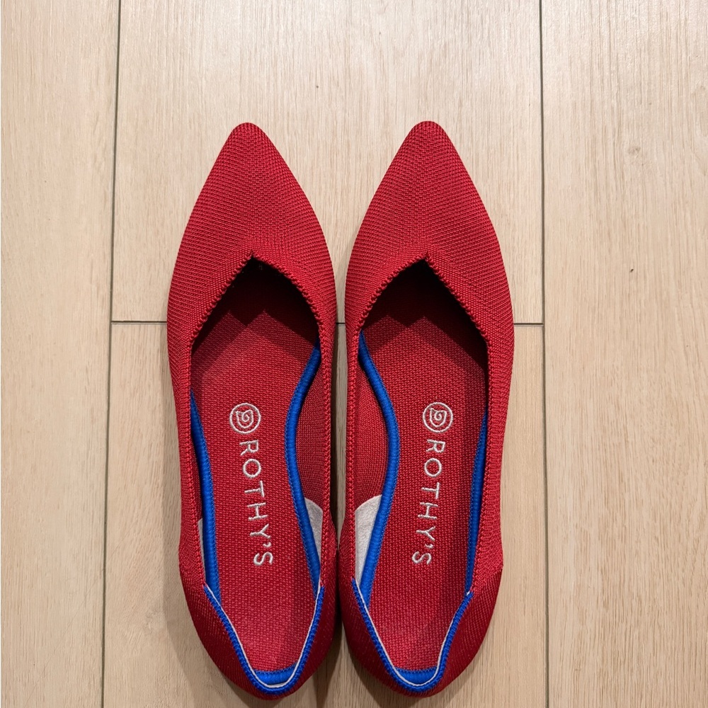 Rothy's Red The Point Flats in Red - Size 9